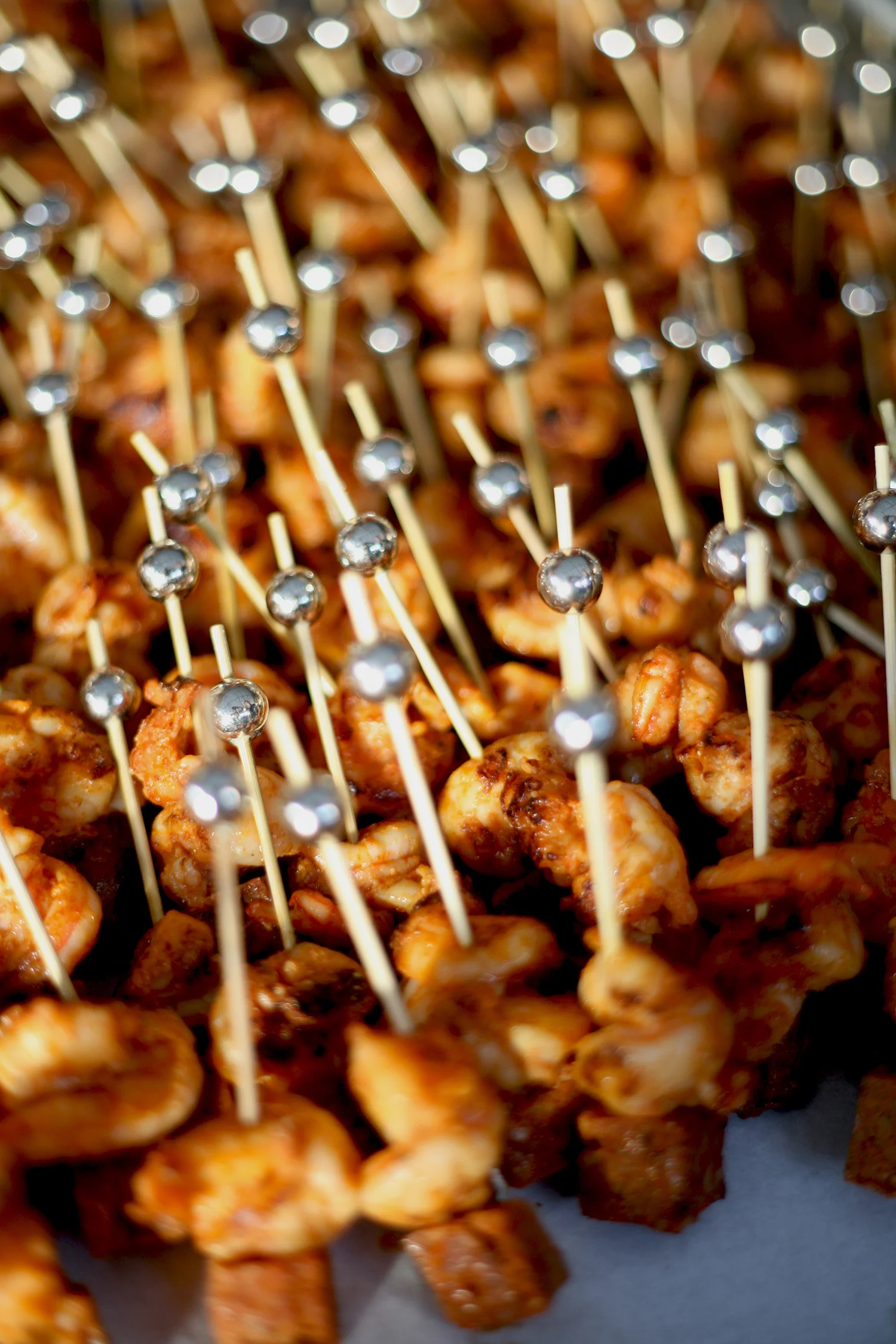 Shrimp and chorizo skewers