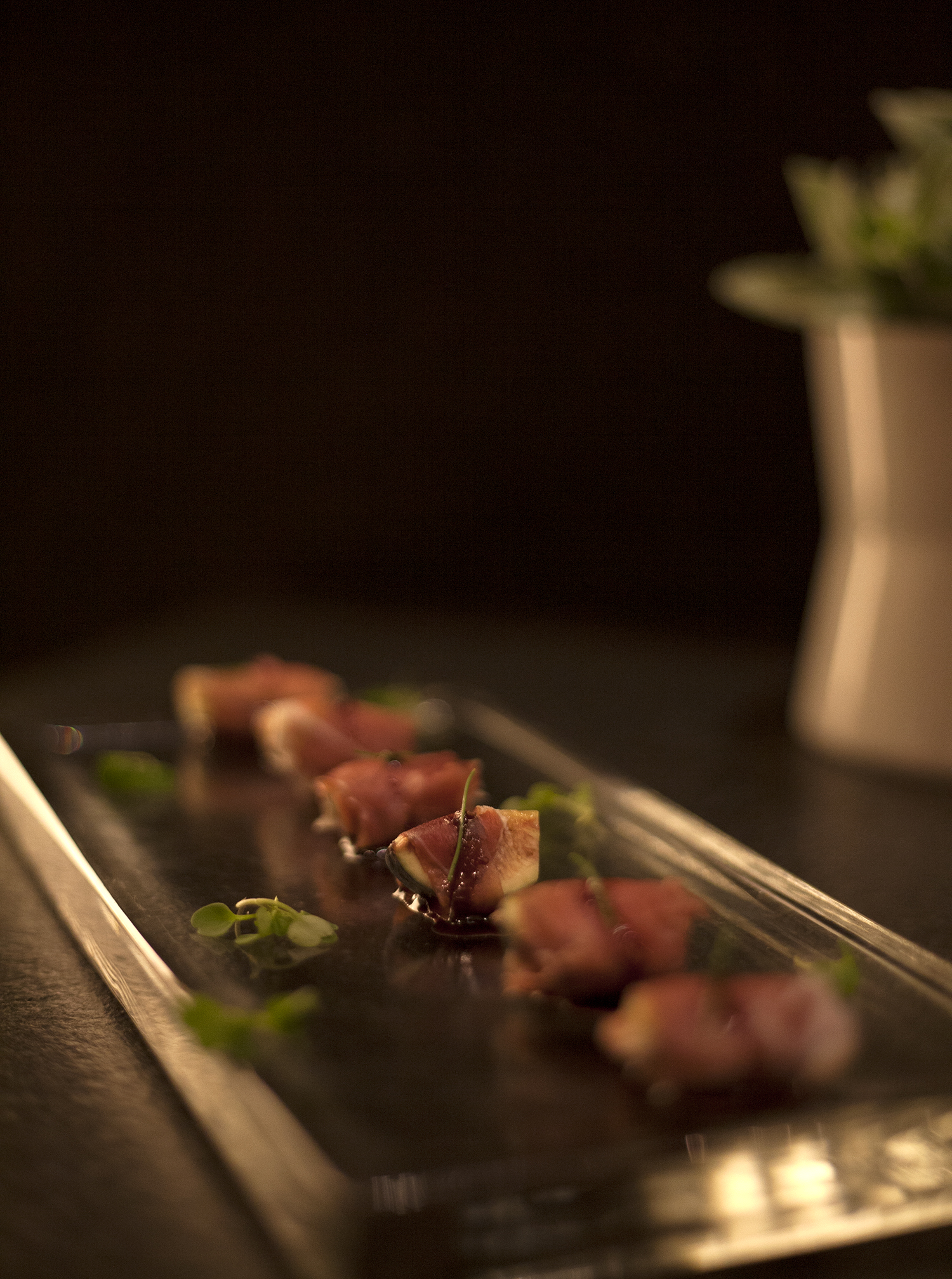 Fig, prosciutto and port reduction