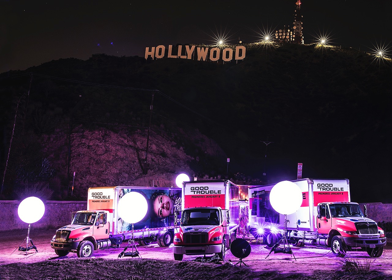 Event setting under the Hollywood sign