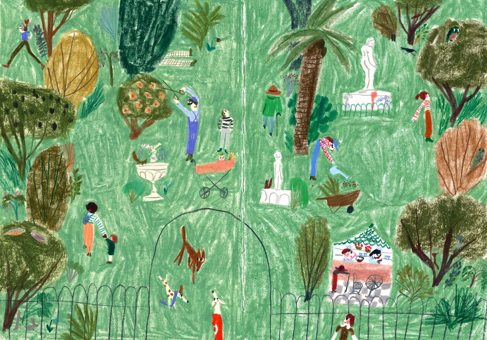 A park in Marika Maijala's RUUSUN MATKA (Etana Editions 2018).