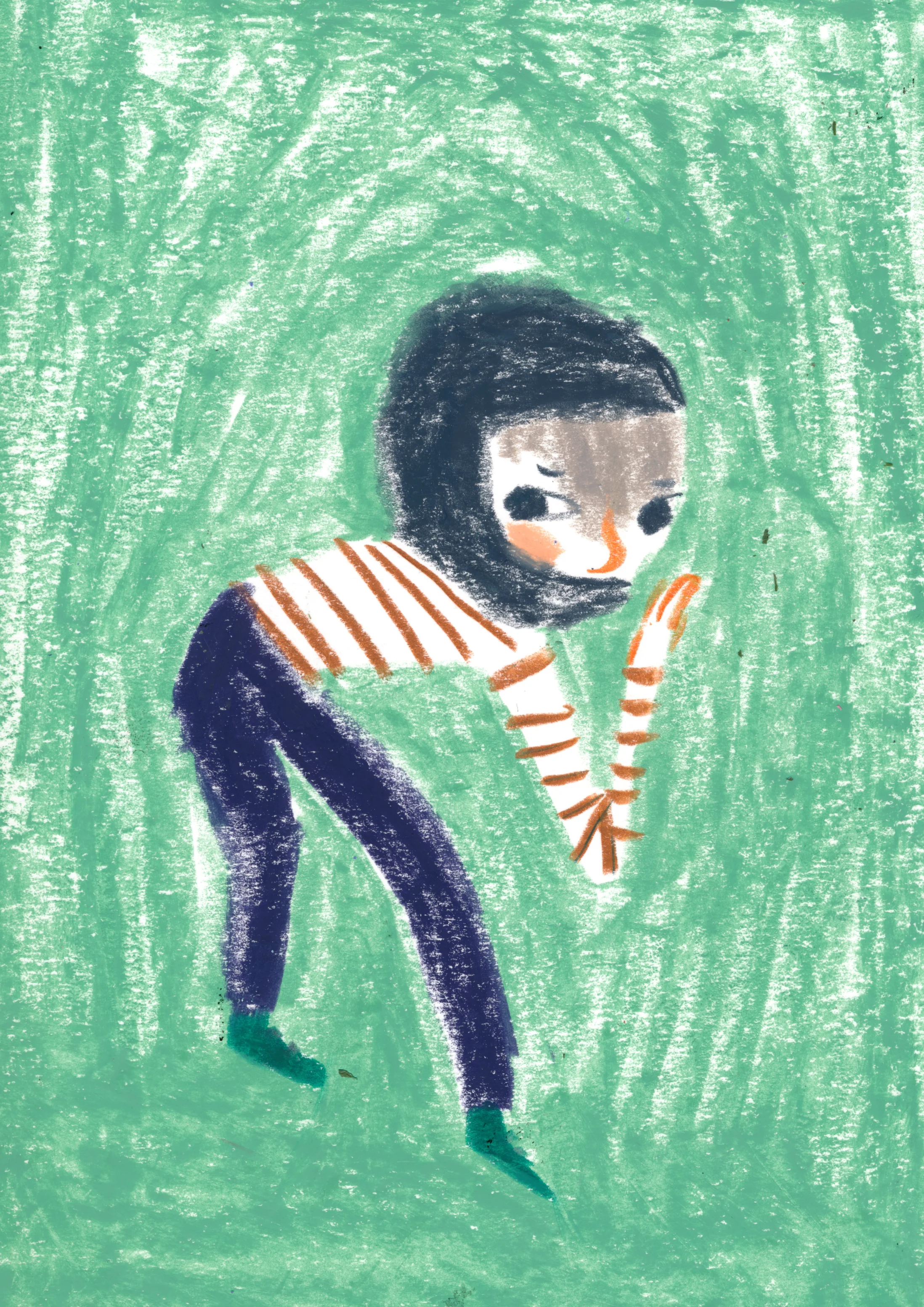 Elias in spy mask in Essi Kummu's HÄÄTANSSIT (Tammi, comes out in spring 2019).