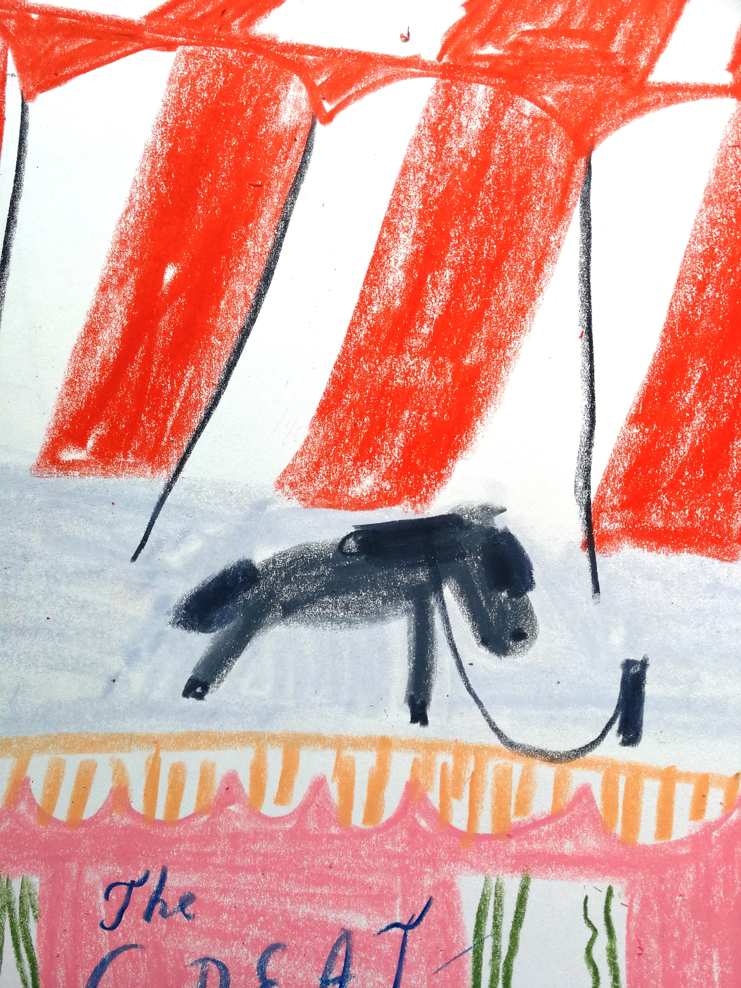 A circus pony in Marika Maijala's RUUSUN MATKA (Etana Editions 2018).