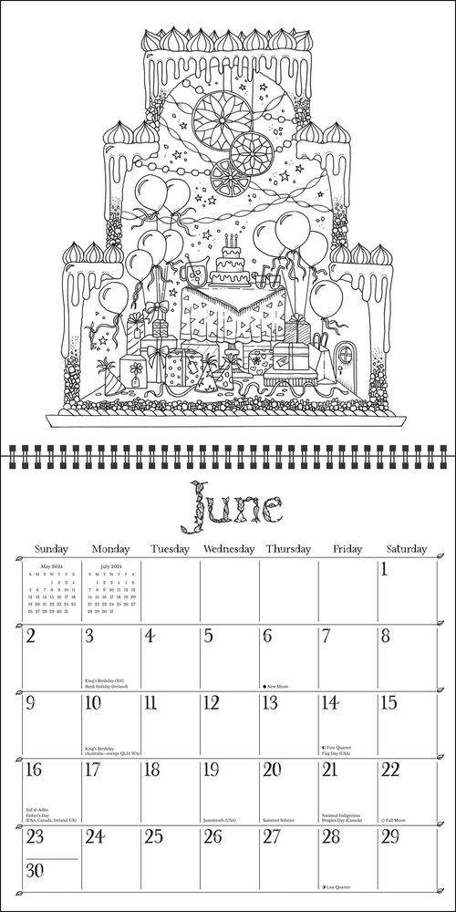 Johanna Basford 12-Month 2024 Coloring Weekly Planner Calendar: A Special  Collection of Whimsical Illustrations