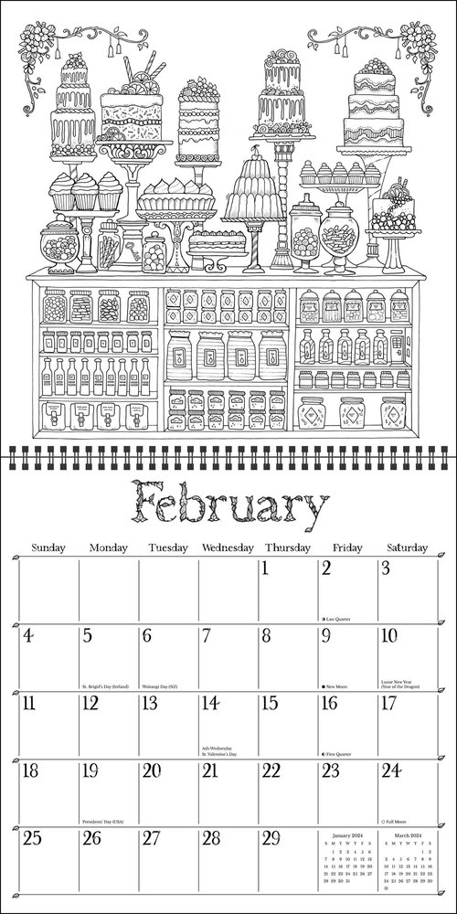 Johanna Basford 12-Month 2023 Coloring Weekly Planner Calendar : A