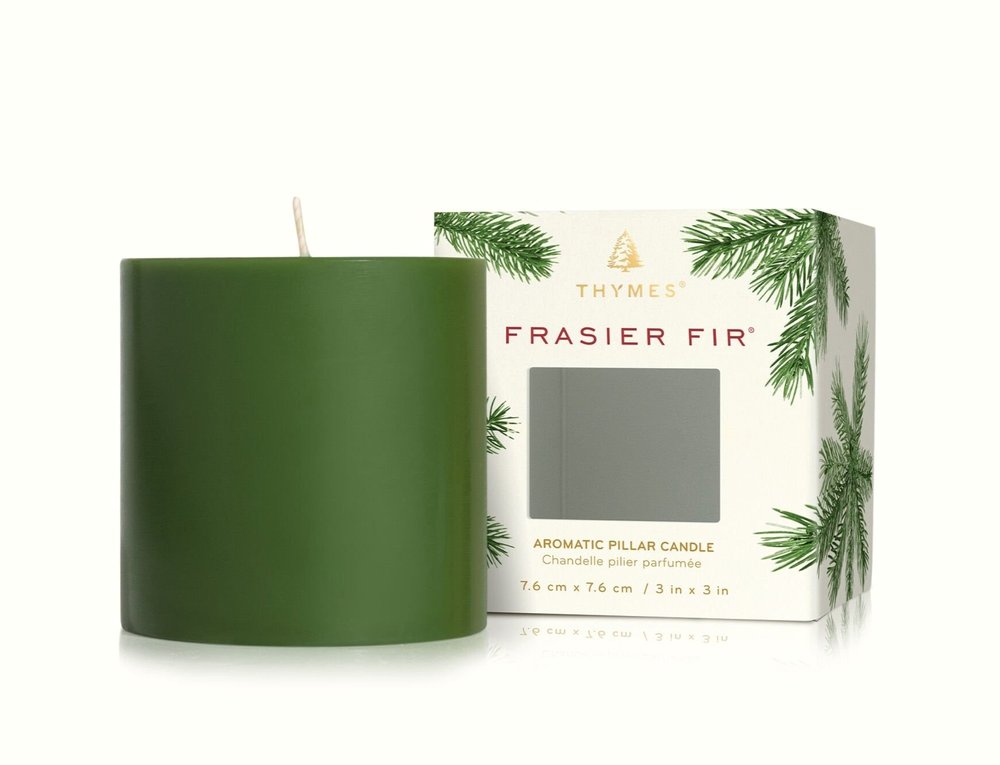 Thymes Frasier Fir Small Pillar Candle — Homestyle
