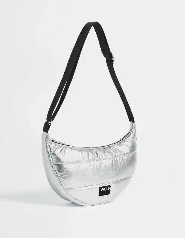 WOUF(ウッフ) グロッシー クロスボディバッグ シルバー Wouf Silver Glossy Crossbody Bag — Homestyle