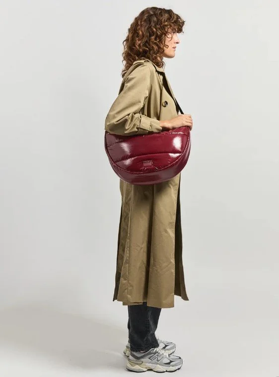 【MISCHIEF】 RHOMBUS BUM BAG BEIGE/BURGUNDY Buckingham - Crossbody Bag - Burgundy Leather | Fairfax & Favor
