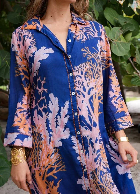 princess polly baby blue dress Navy Pintuck Floral Tunic – Jean Marie's