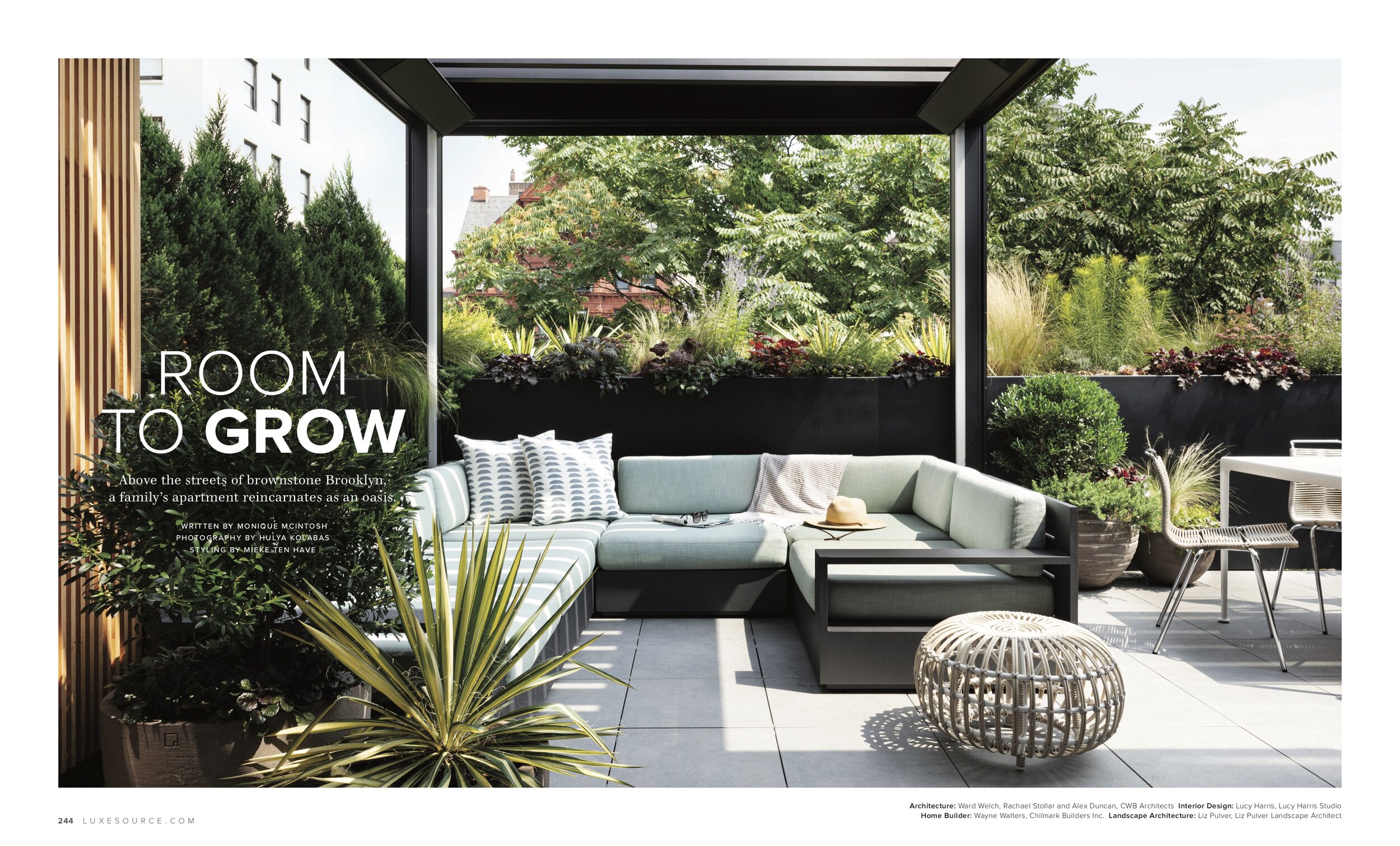 Luxe magazine featured a terrace we designed for a Brooklyn family.