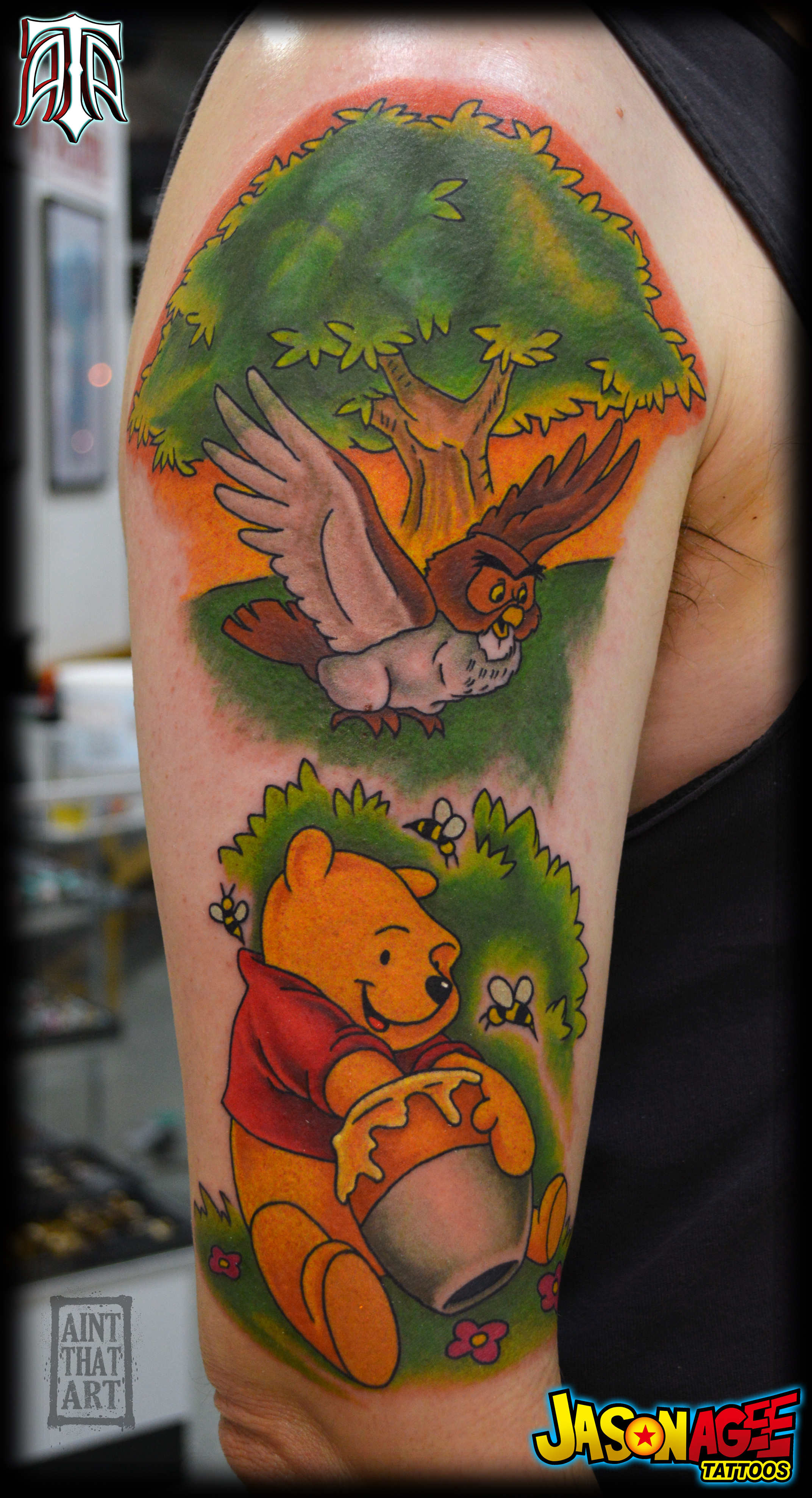 Tattoo tagged with healed winnie the pooh small bear fictional  character animal disney facebook twitter pooh bear inner forearm  barisyesilbas other disney character film and book sketch work cartoon  character  inkedappcom