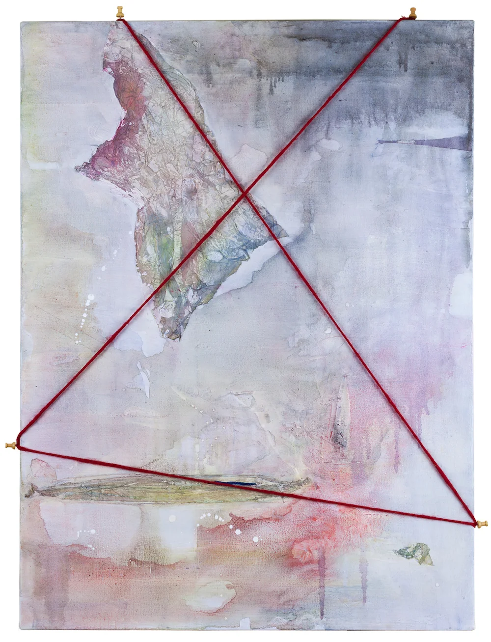 Cartographies Acrylic, collage and Nepali wool on canvas. 50 x 60 cm. 2014