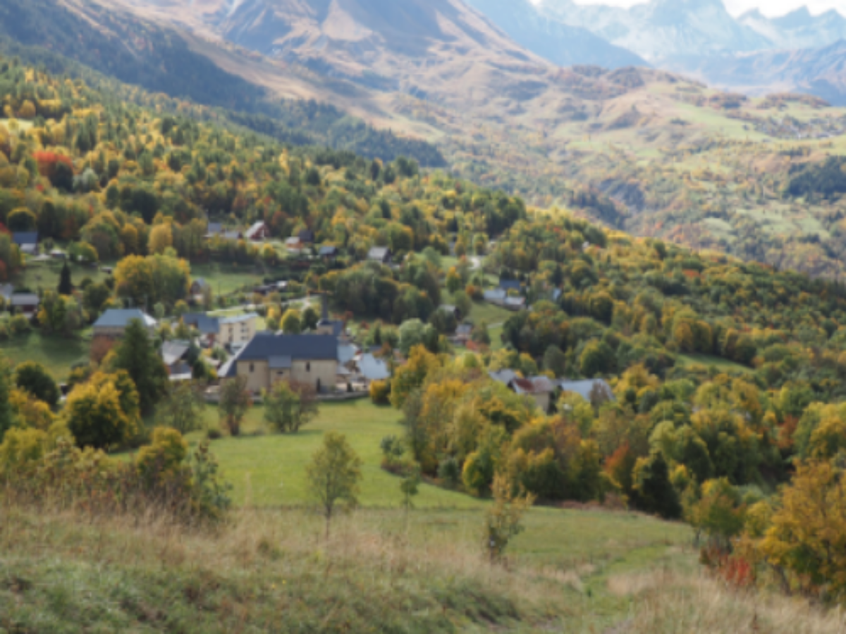 Looking down on Albiez-le-jeune, France. October 2105