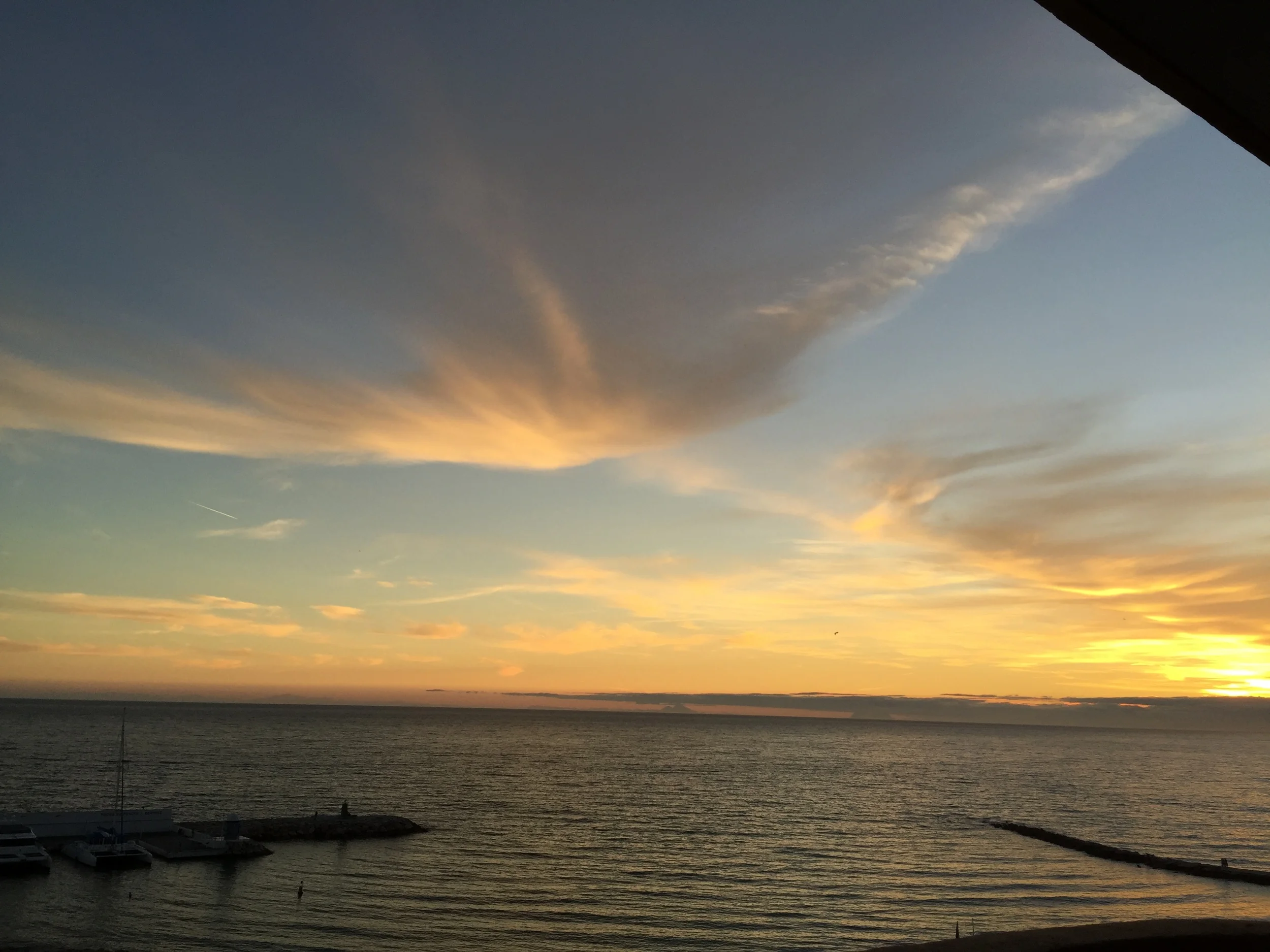 the angels that I keep finding on my travels appeared at sunset over the Mediterranean