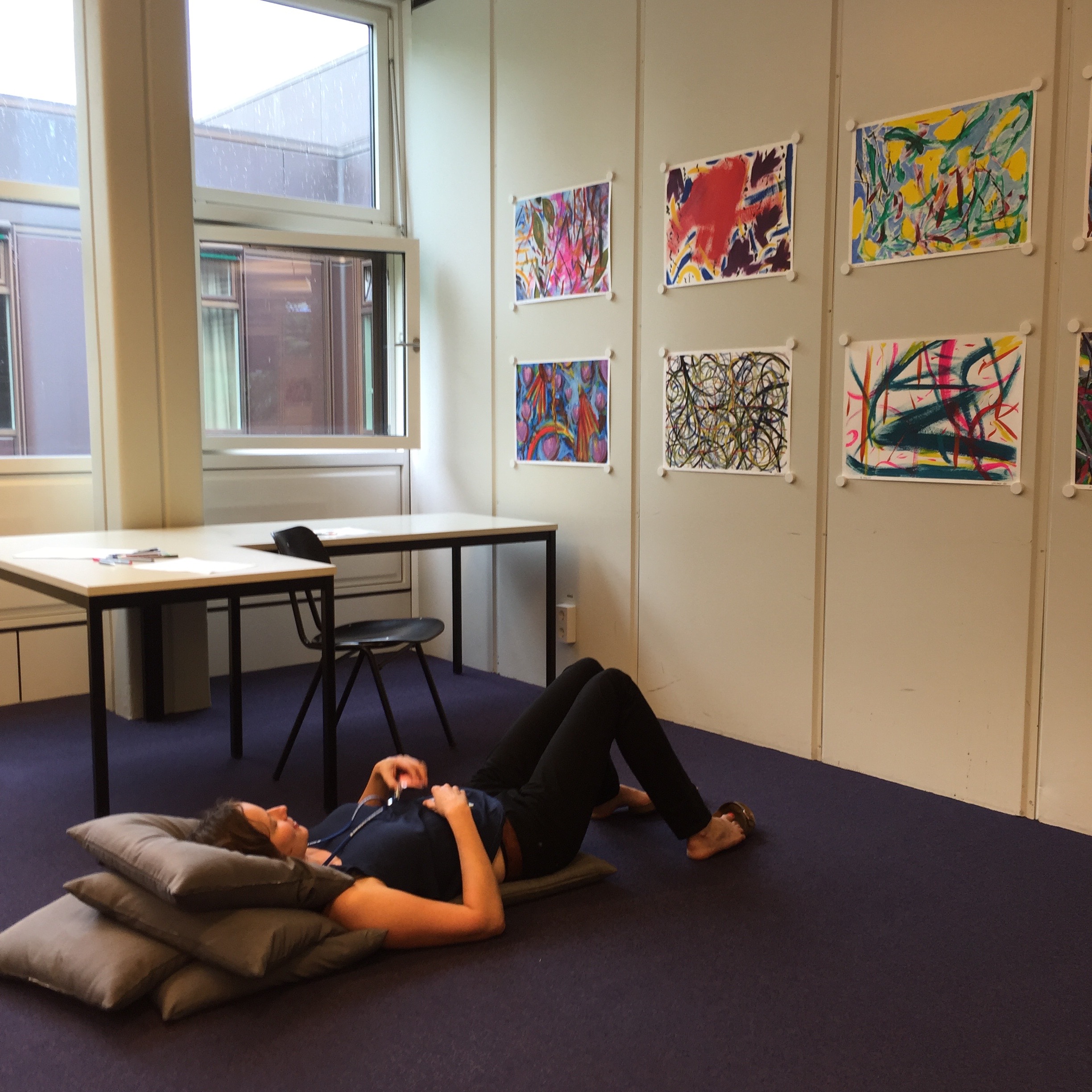 I really hate 'museum legs' and want my visitors to feel at home with the art...