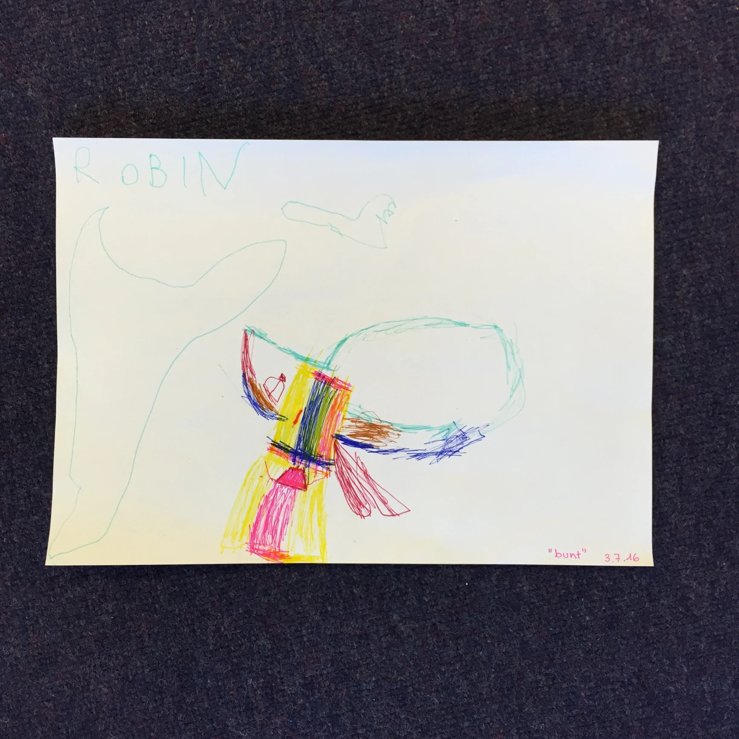 I especially enjoyed meeting Robin, who has just turned 4, and who wanted to make her own picture in response to one of mine.