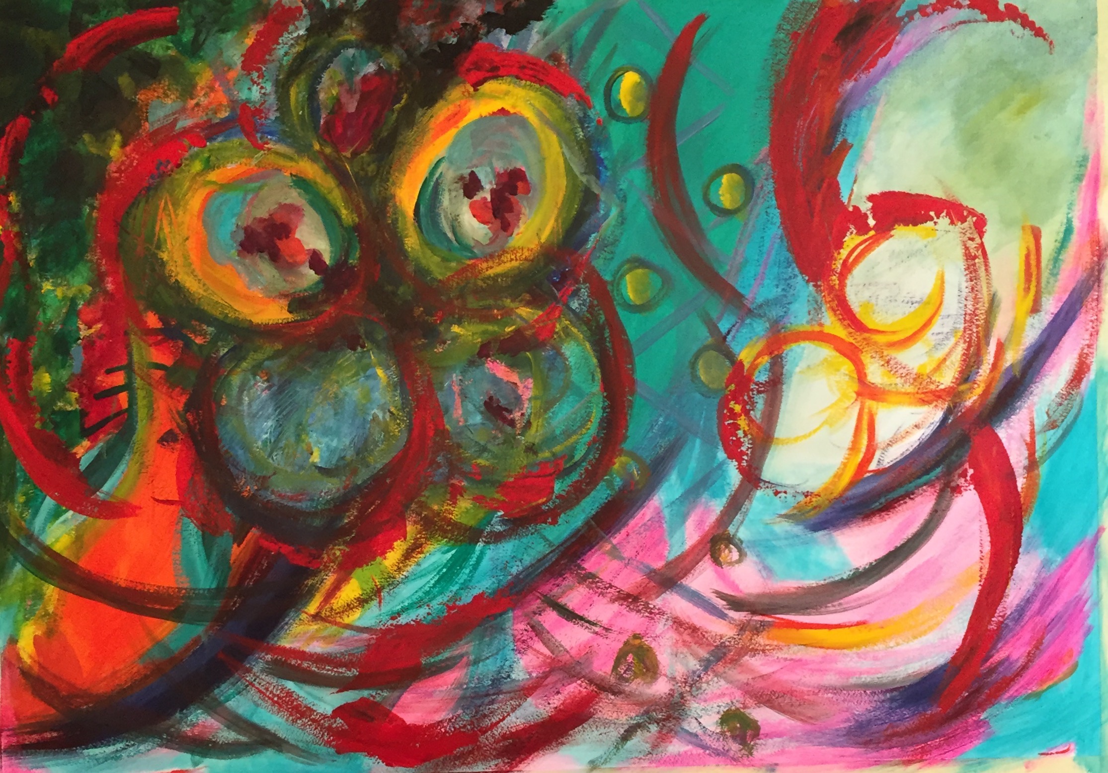 Degrees of uncertainty acrylic on paper, 51 x 60cm, Lynne Cameron 2016.