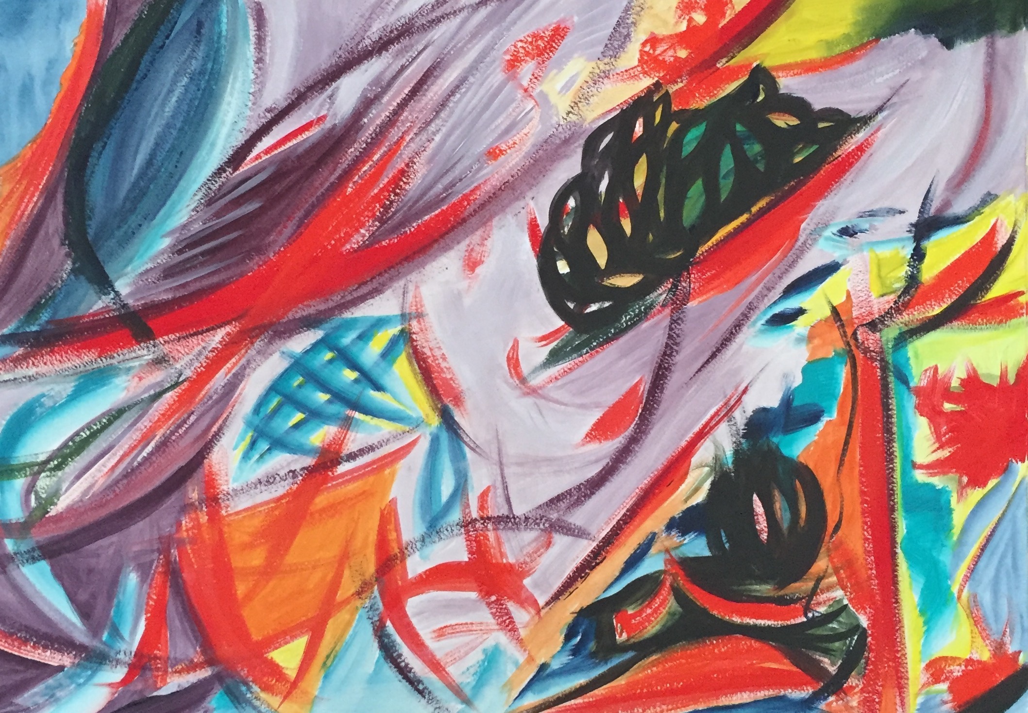 Dr ifting days . acrylic on paper, Lynne Cameron, 2016