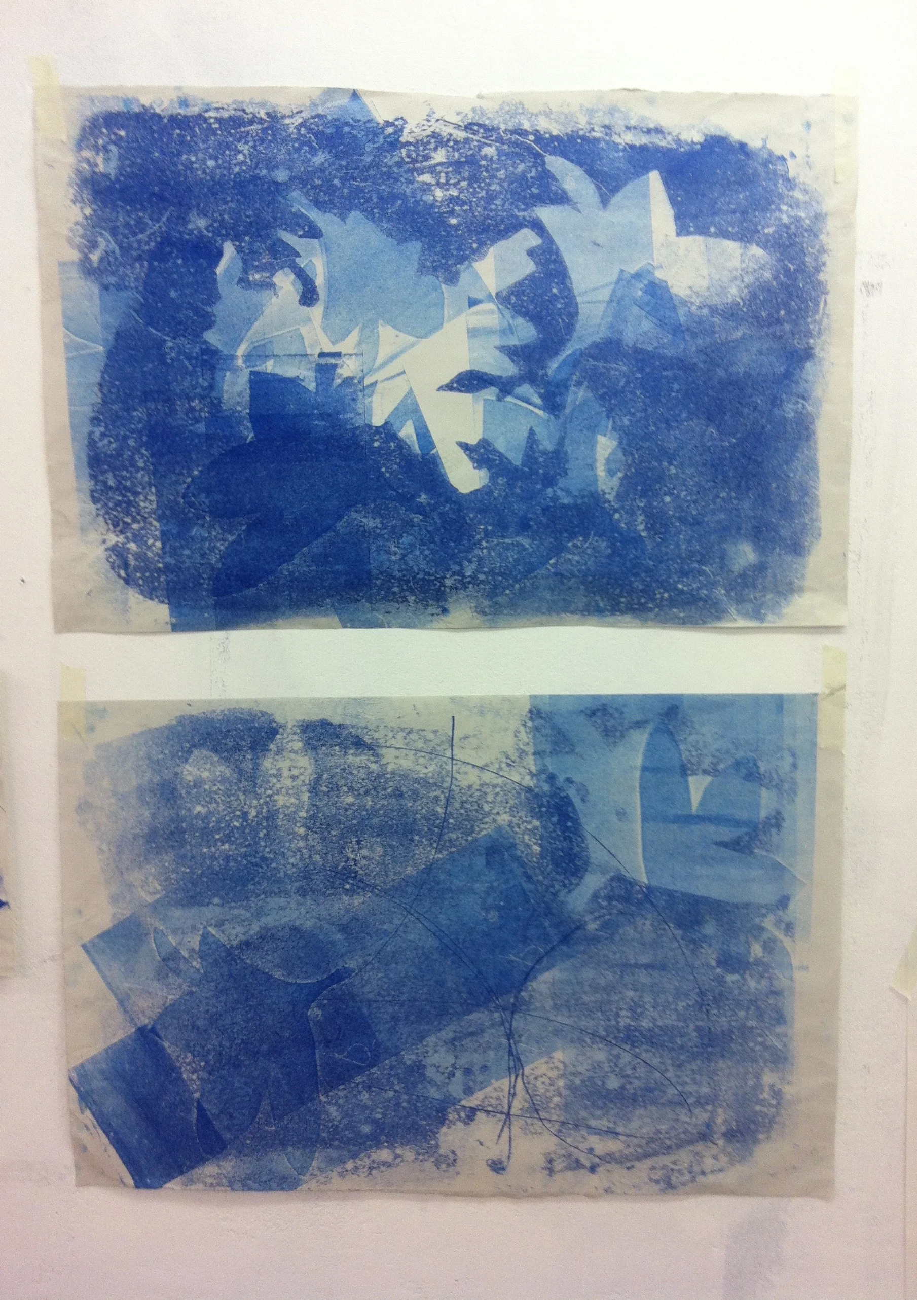 monoprints, Lynne Cameron, 2015.