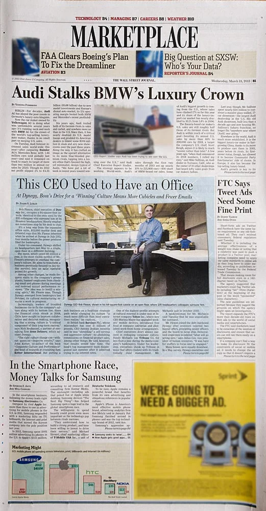 Marketplace section, The Wall Street Journal, March 13, 2013 edition