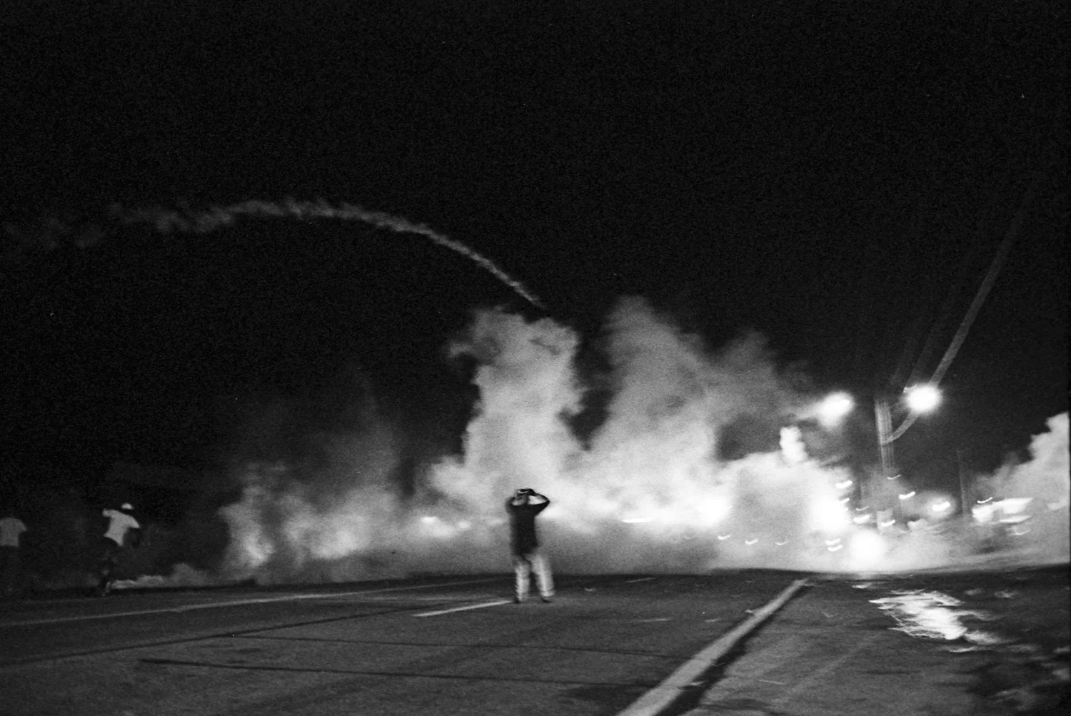 An image made right around the time I was shot in the forearm with a rubber bullet. Oddly, it was on my left arm, which may indicate that the bullet was shot not from the approaching police force, but from an unknown flank position.