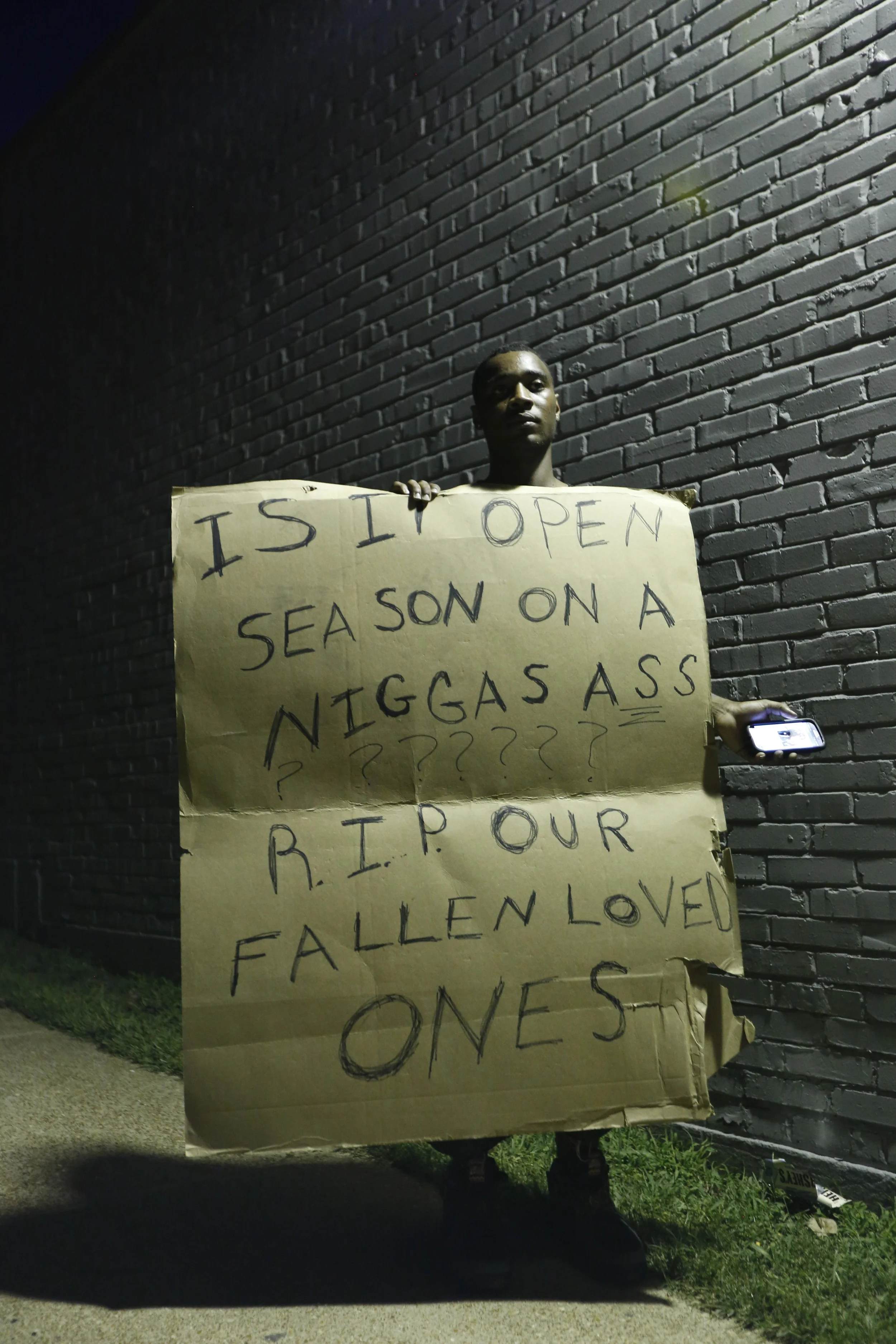 A protestor poses for a portrait August 19, 2014 in Ferguson, MO. 