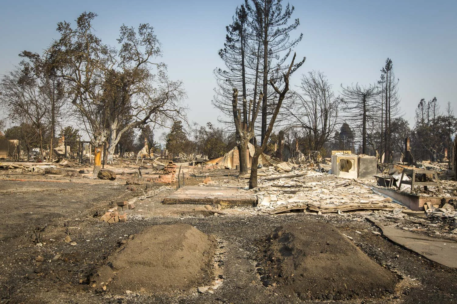 Fire aftermath in the Coffey Park neighborhood Oct. 13, 2017 in Santa Rosa, CA.
