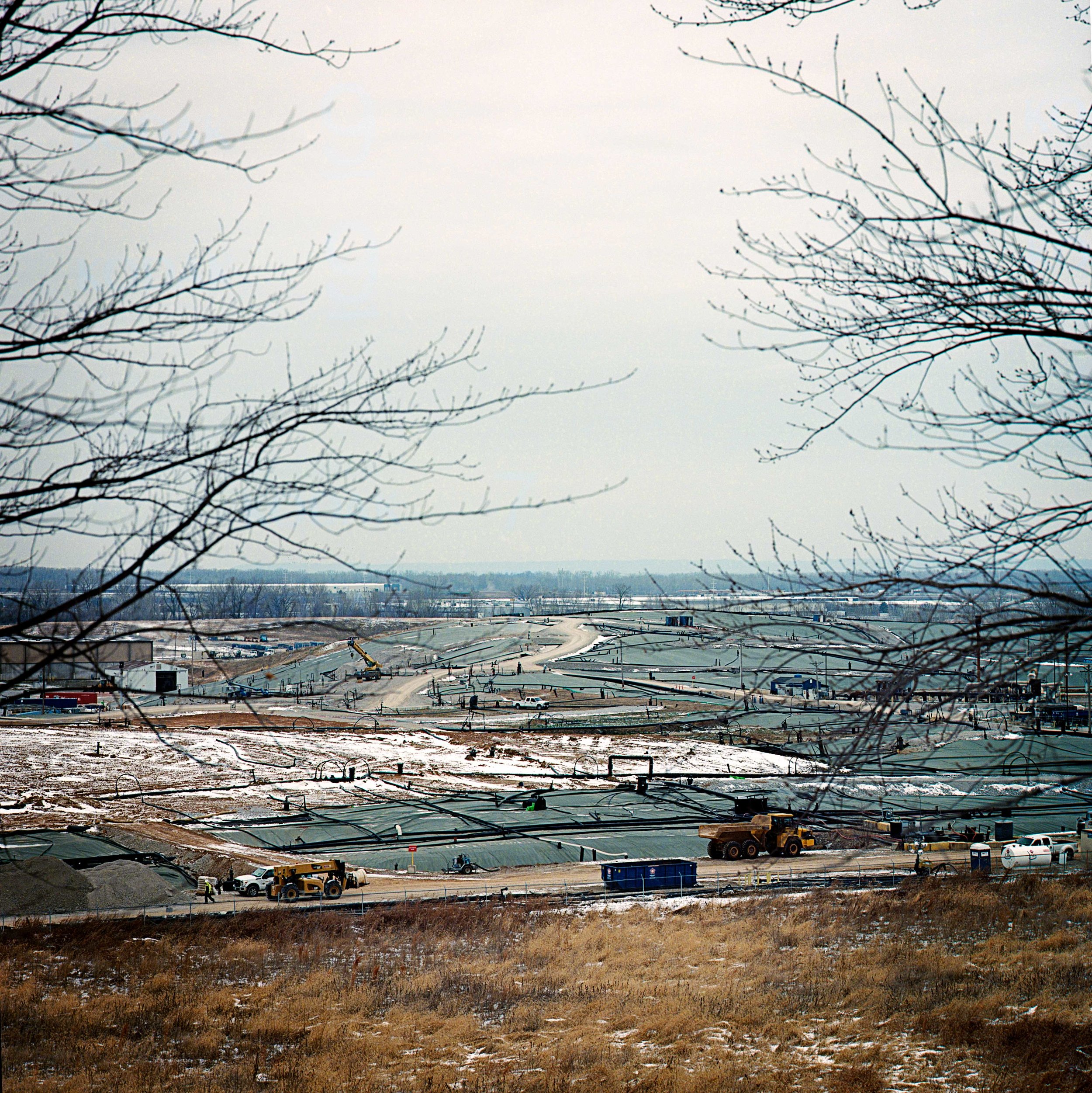  Bridgeton Sanitary Landfill, Dec. 27, 2017 in St. Louis, Missouri. An underground fire was detected underneath the landfill in 2010 and still burns today. There have been concerns as radioactive waste is also buried nearby the landfill. 