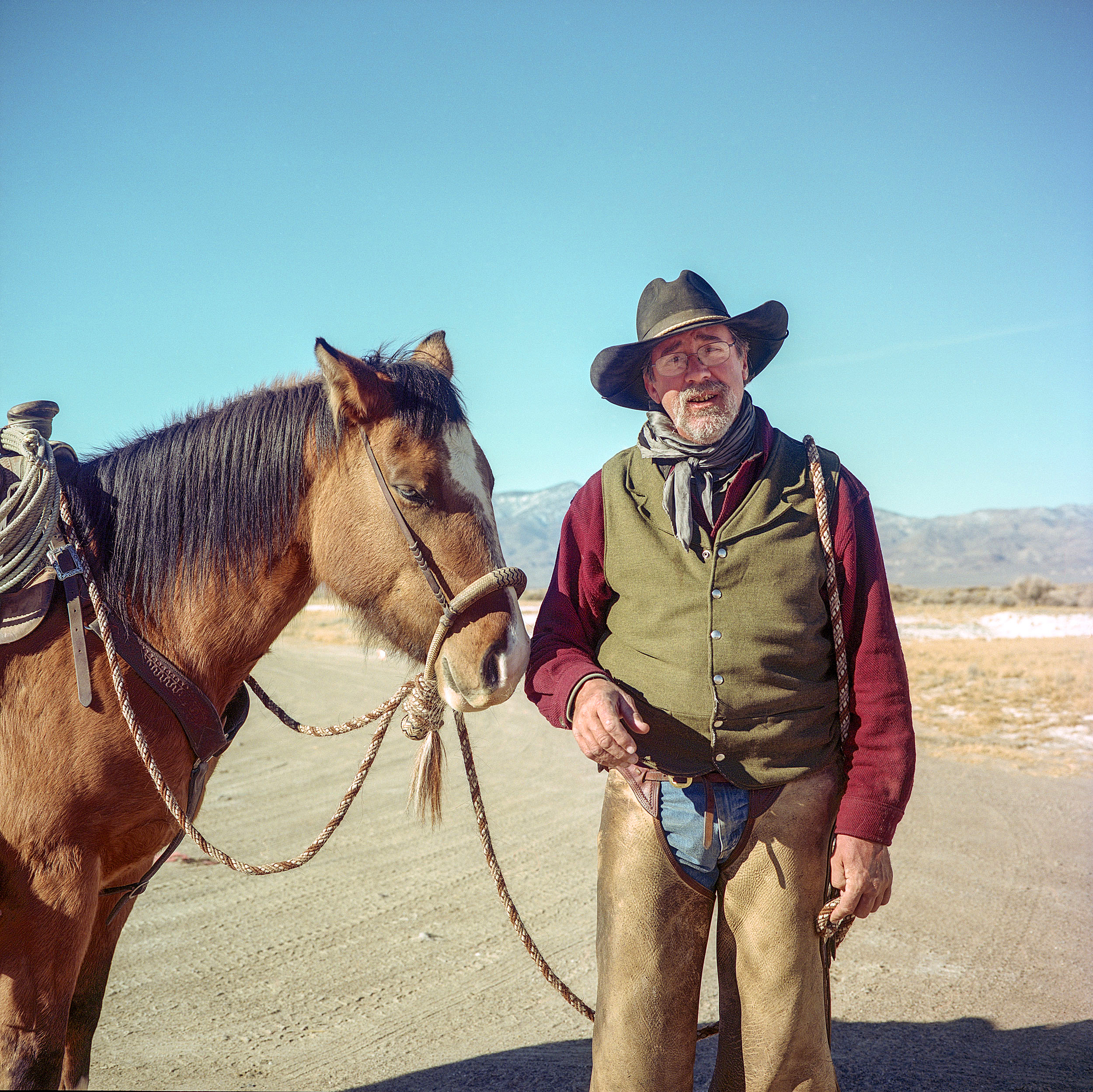  It’s hard to describe the isolation of Dixie Valley, a former ranching community in the Nevada desert now used for combat simulation by the US Navy. So, imagine my surprise when I met this cowboy as I was going down the last road I told myself I’d e