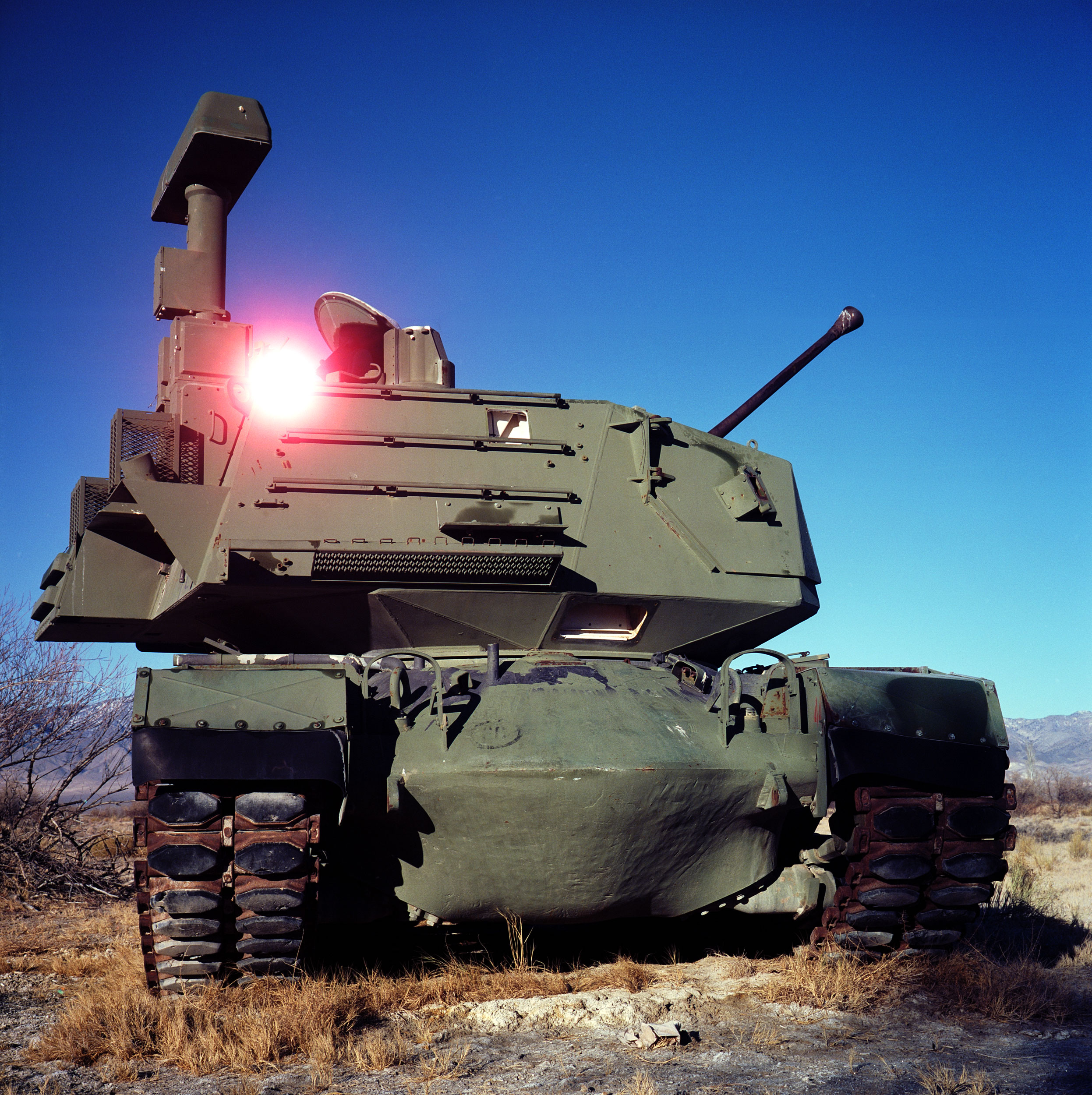  A demilitarized tank sits at the Dixie Valley Naval Training Area. Dixie Valley was a small ranching community outside of Fallon, Nevada that was acquired by the US Navy for electronic warfare simulation in 1995. While most of the area is publicly a