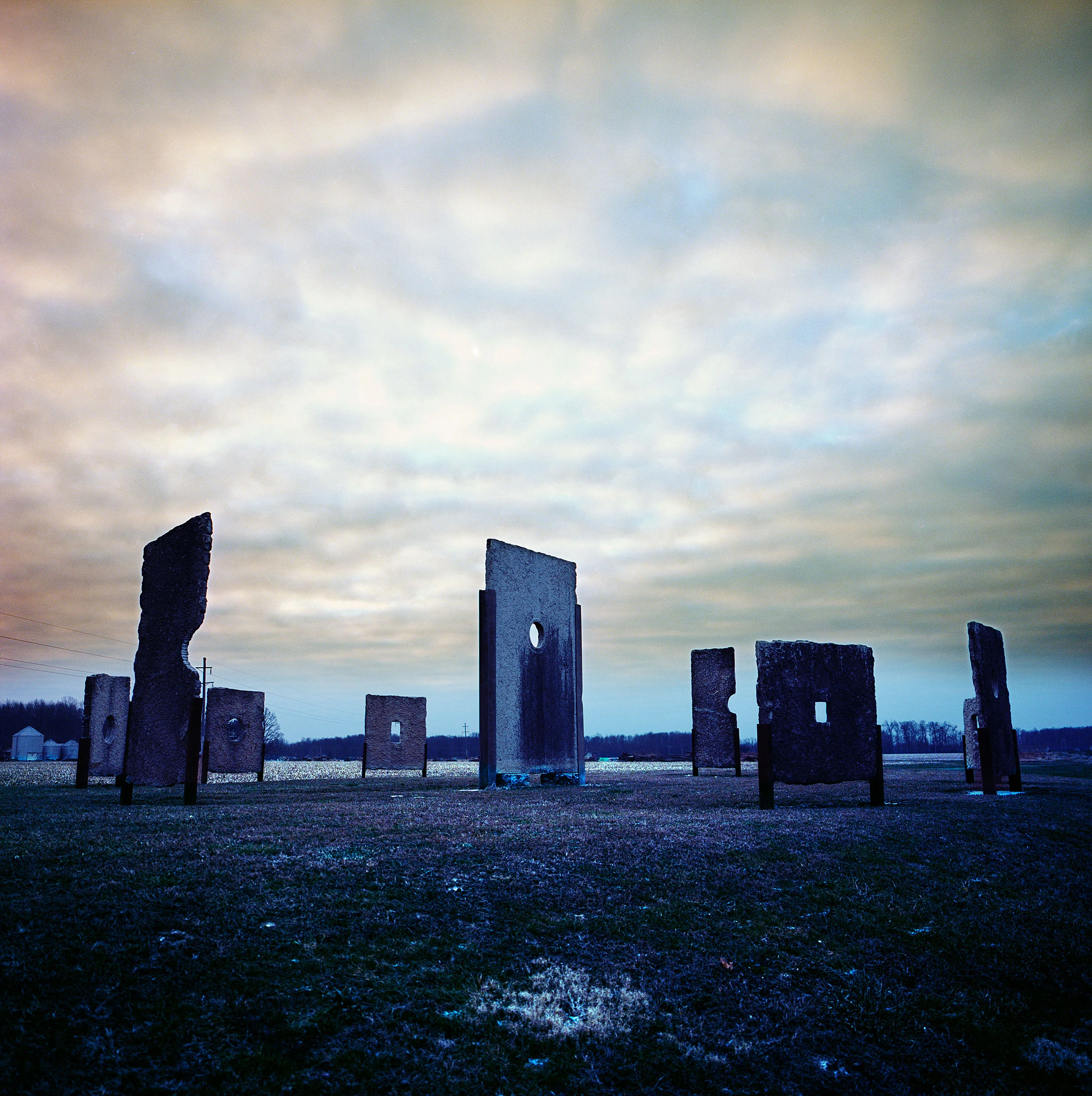 “Paulhenge,” located in Versailles, Indiana. The sun shines through the holes on solstices and equinoxes .