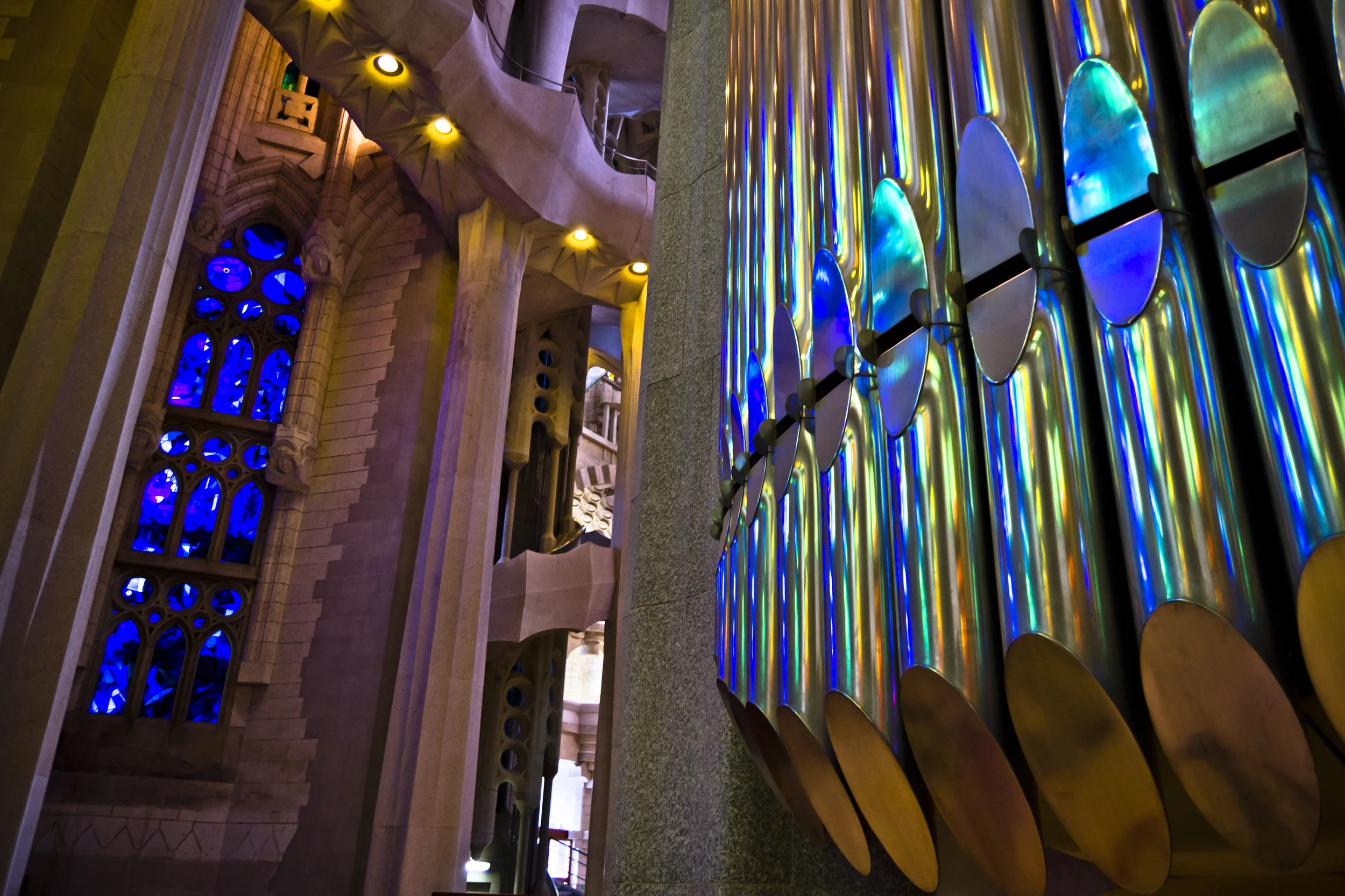 Sagrada Famillia Organ Pipes With Window.JPG