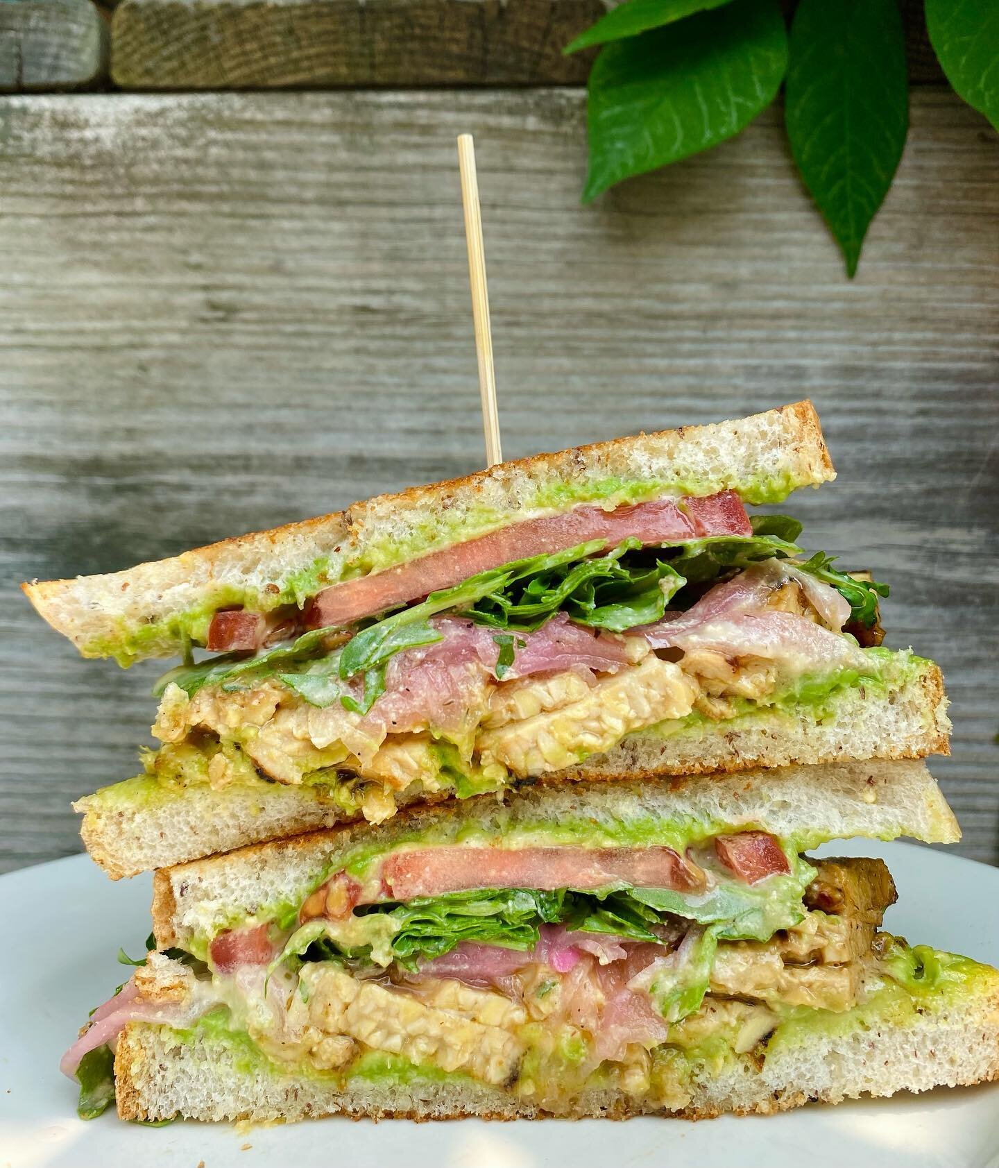 Avocado Sandwich Love! 🥑🤍 Today we loaded up our classic Avo Sandwich with seared tempeh, pickled red onion, tomato, arugula, and a drizzle of cashew cheese sauce. It&rsquo;s the definition of clean comfort. What&rsquo;s on your Avo Sandwich?!