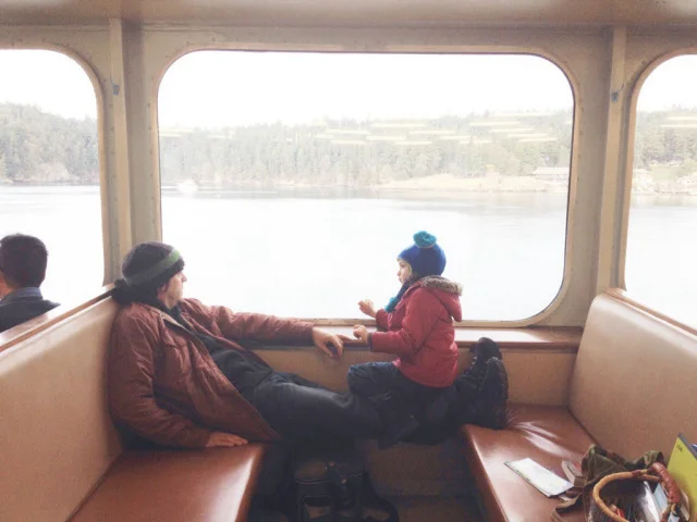 When Cedar is excited, he talks a lot. Like for hours. ; ) Deep conversation on the ferry.