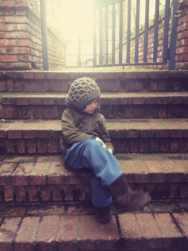 Needing to rest from a long walk around the city