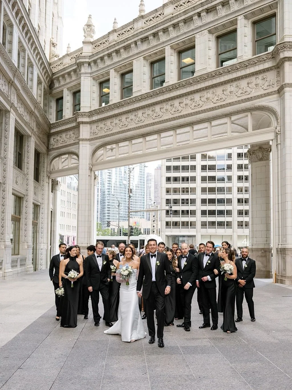 Kate &amp; Rob | The Rookery Building
Something about this day just called for black and white. The Rookery&rsquo;s history and architecture, the chic bridesmaids, the way everything felt so classic, it all fit together perfectly. Such a lovely group