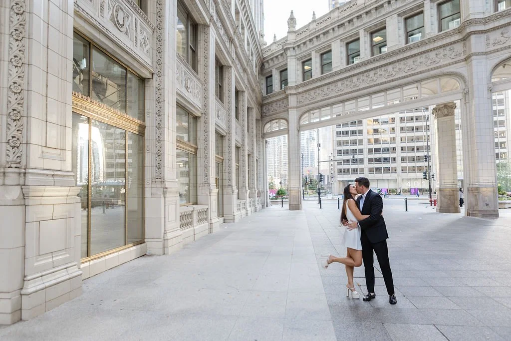 Chicago Engagement at Wrigley building