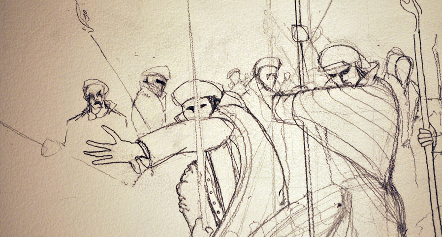 In this sketch La Noue sought to merge historical details with devilish folklore.