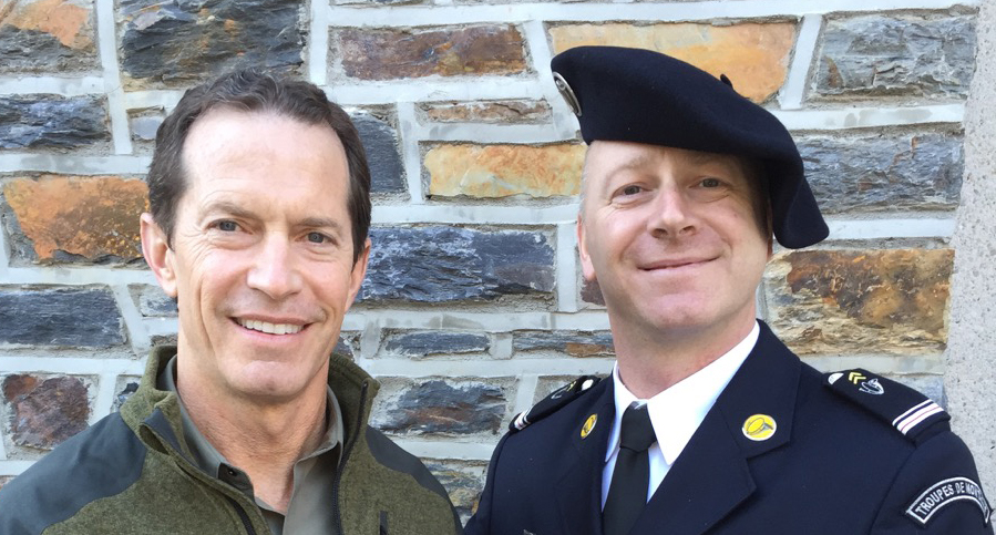 Former Duke Lacrosse captain and U.S. Marine, Tom Davin with Major Lakomy.