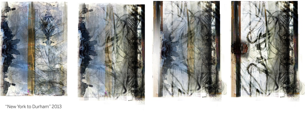 Frames from a work-in-progress projection show.