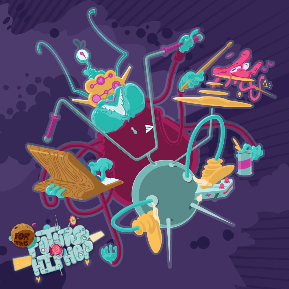 My other spaceship guy was this hexarad dude in a lowrider sputnik playing his moog voyager among other things 