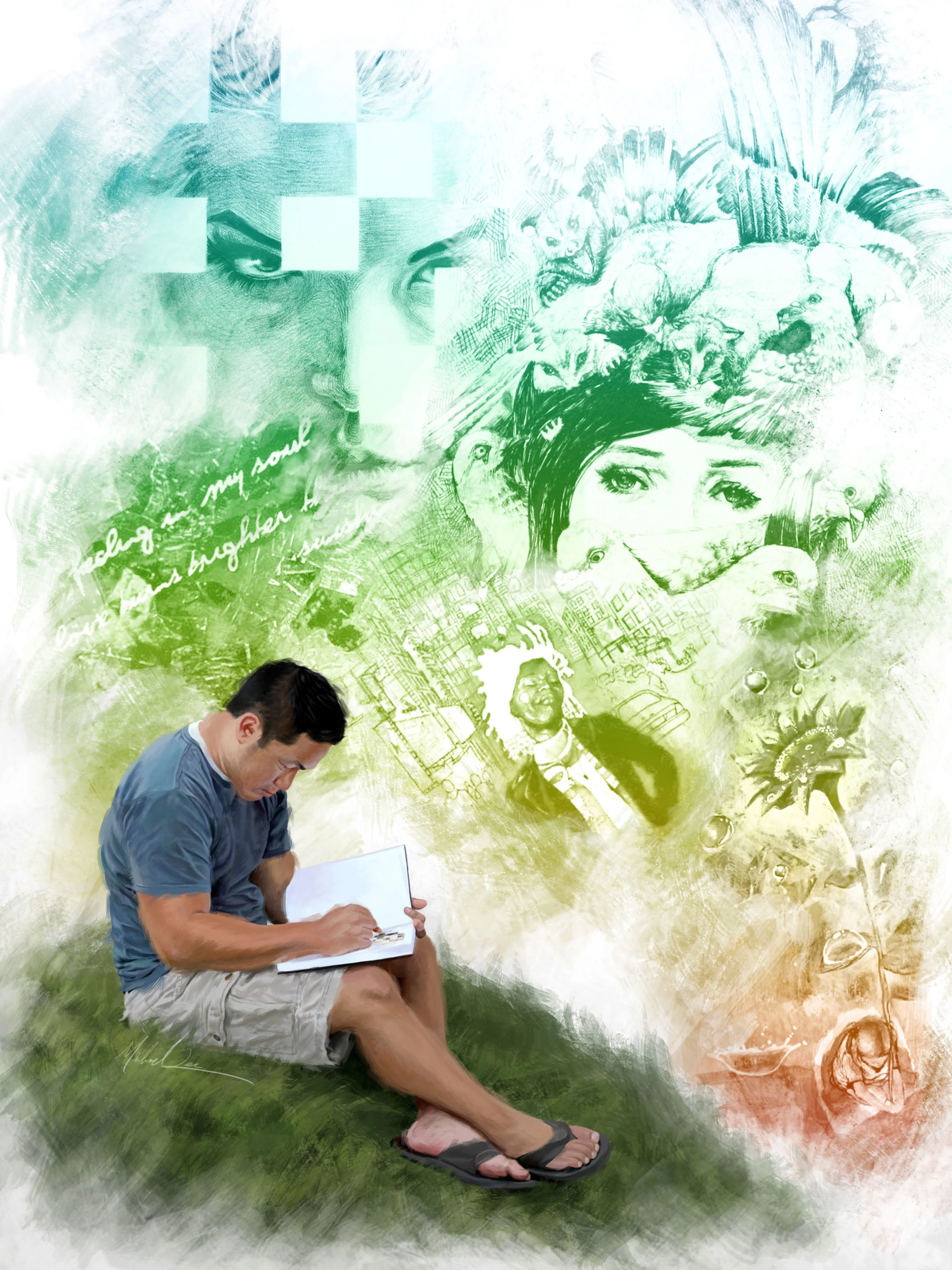 John Digital 18 x 24 My name is John Lee and I am an artist. The earliest member I have drawing was during church as this is what my mom would allow us to do so we could keep quiet. Ever since then it has been a passion of mine. When I am drawing or painting, it is a way of communicating my emotions. Therefore I draw a lot of my inspiration from music that stirs me emotionally. Rarely do I ever just replicate a work just for the sake of replication it. This is way I love art. It is a way of "talking" out my feelings and emotions. Some people cry, some people dance but I like to draw.