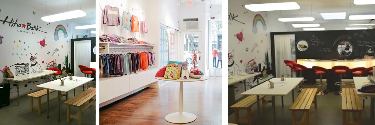Hiho Batik's art studio in Park Slope, Brooklyn