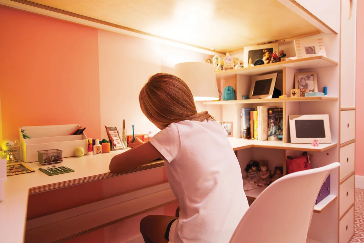 casa kids desk and shelves