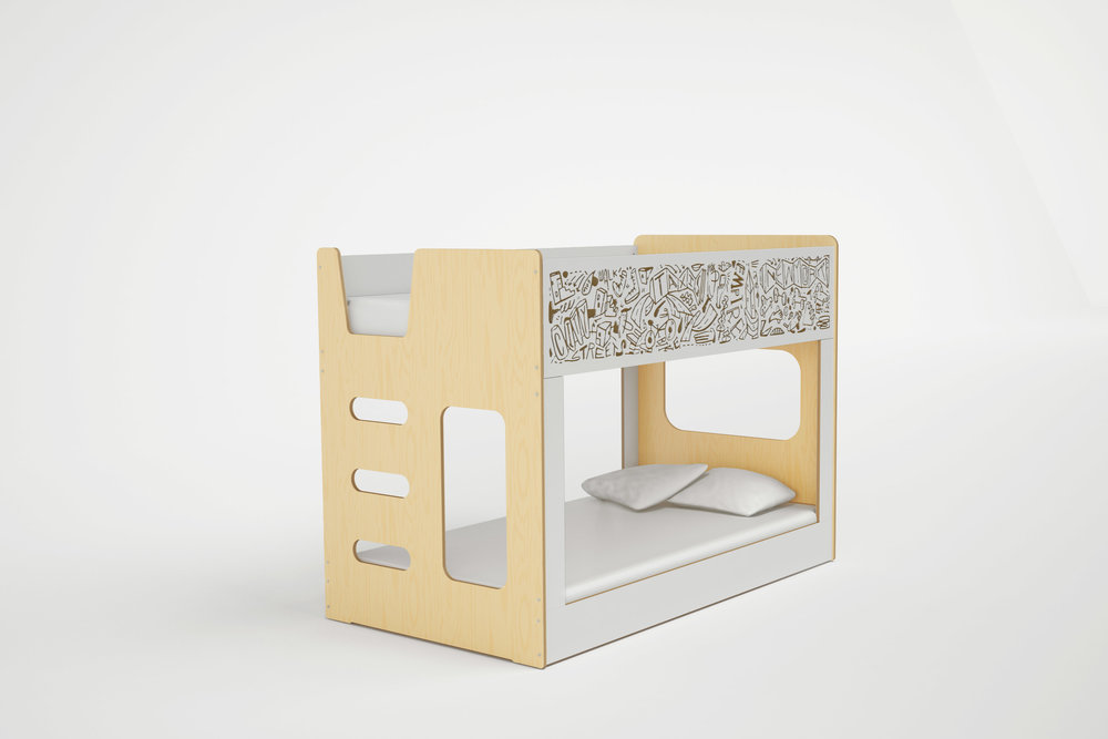Modern Kids Bunk Beds With Stairs Storage Or Desk Casa Mini Graffiti 2 Jpg