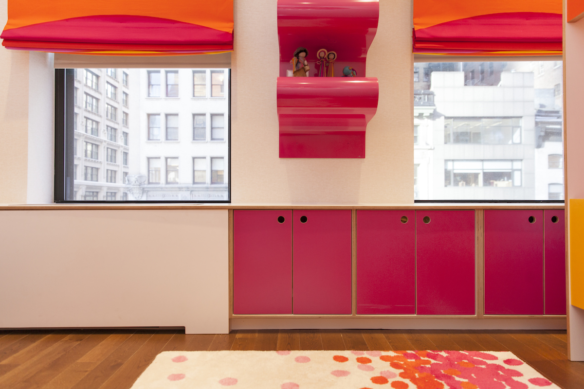 An added radiator cover polishes the overall look of the room