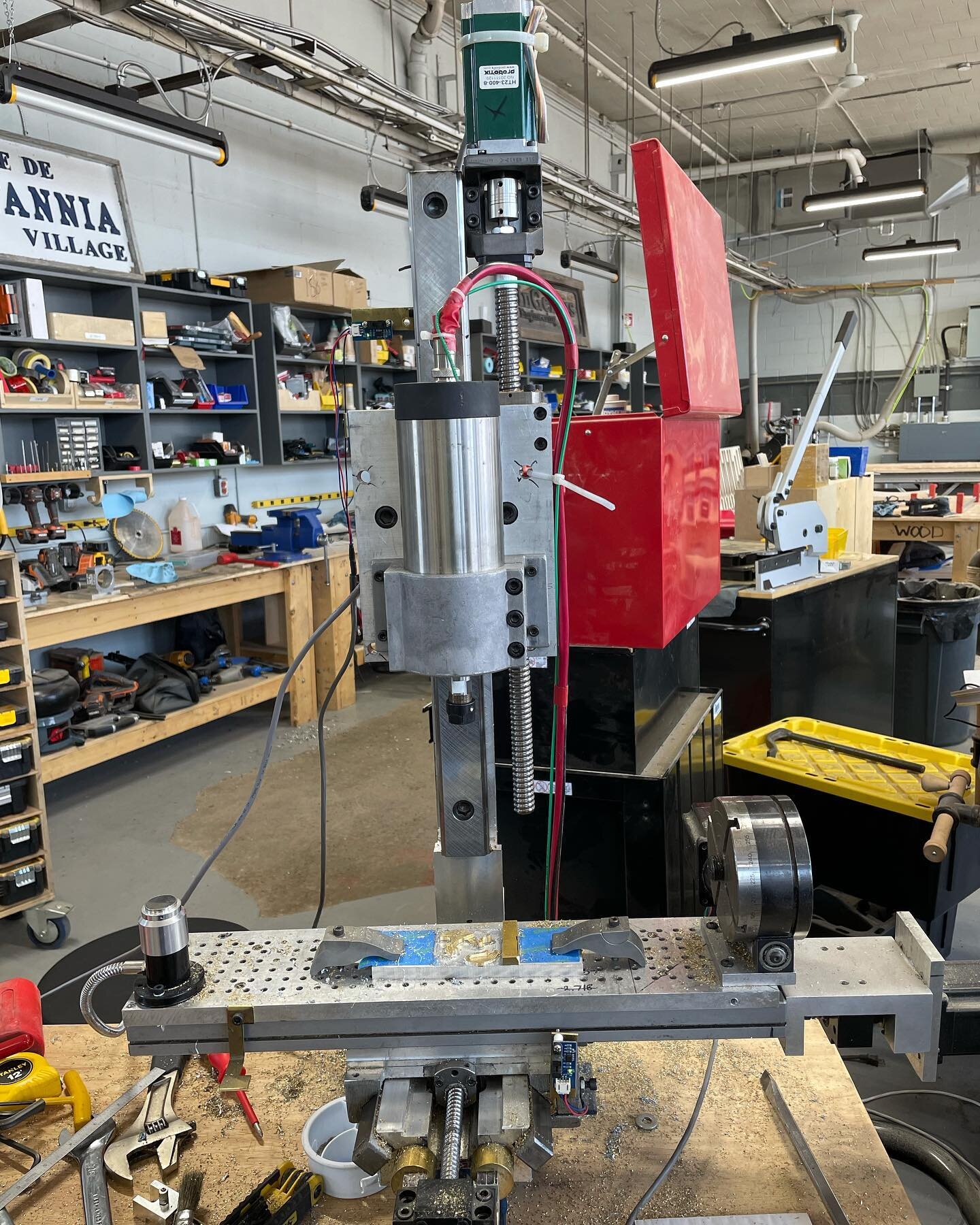 The Mill of Theseus

The only original parts of this Taig mill are the X-Y saddle and table. The latest upgrade was to replace the Z axis. I was getting too much unwanted movement. This new one weights twice what the rest of the machine does. The las