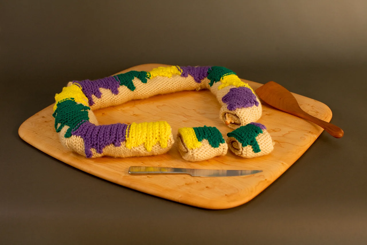 Crocheted King Cake! by Clare Crespo