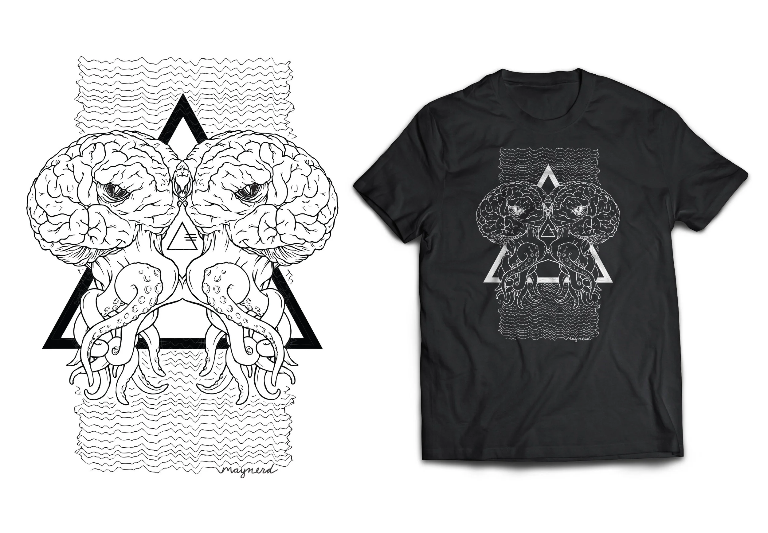 Binary Cephalopod T-Shirt Design