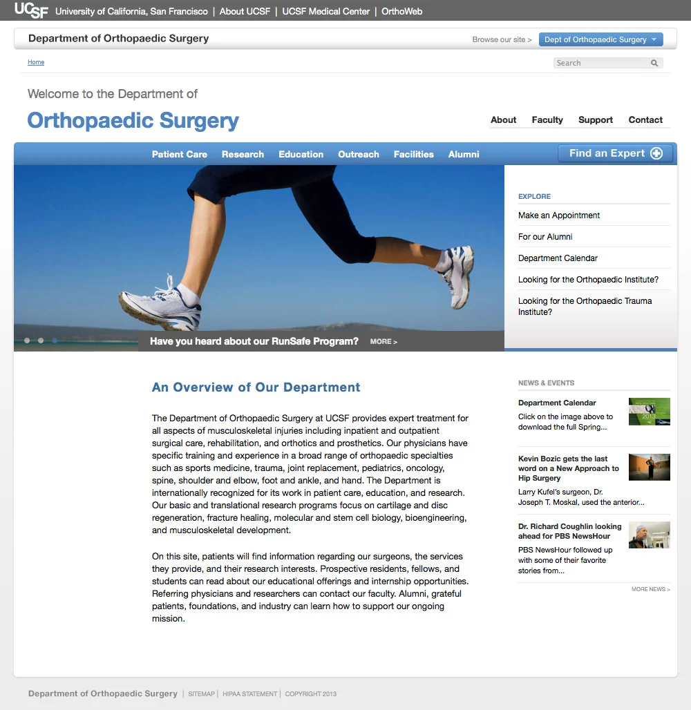   Deptartment main homepage  