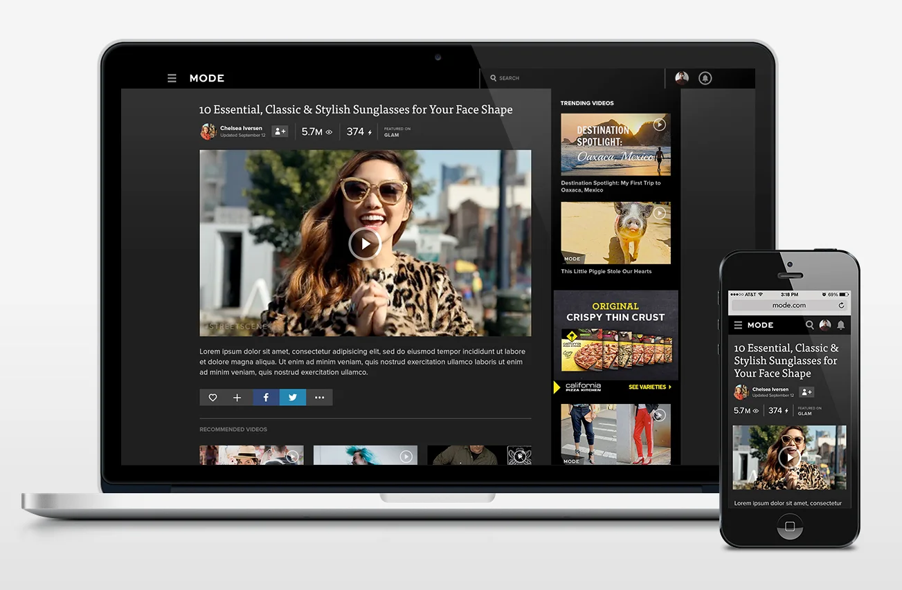 Video view page, desktop &amp; mobile responsive